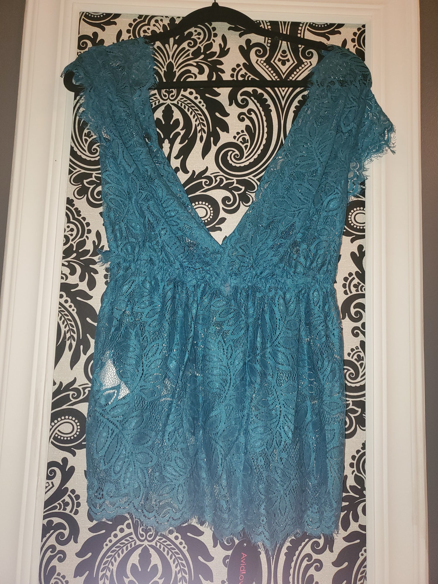 Blue Avidlove Eyelash V Neck Babydoll in Small