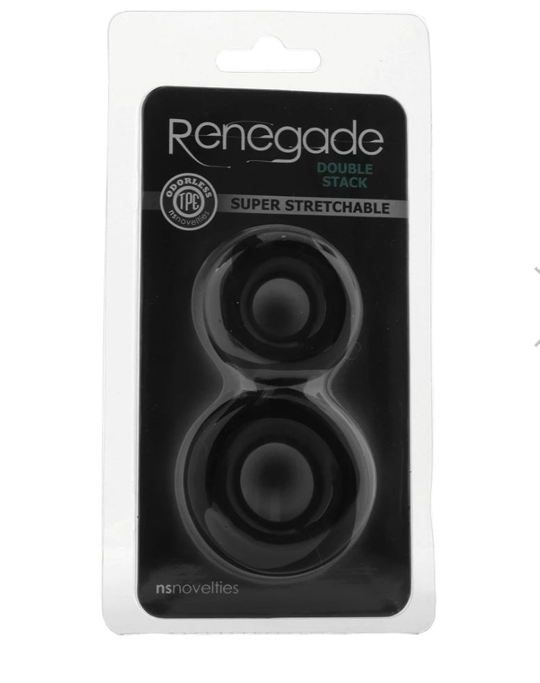 Renegade Double Stack Cock Rings in Black