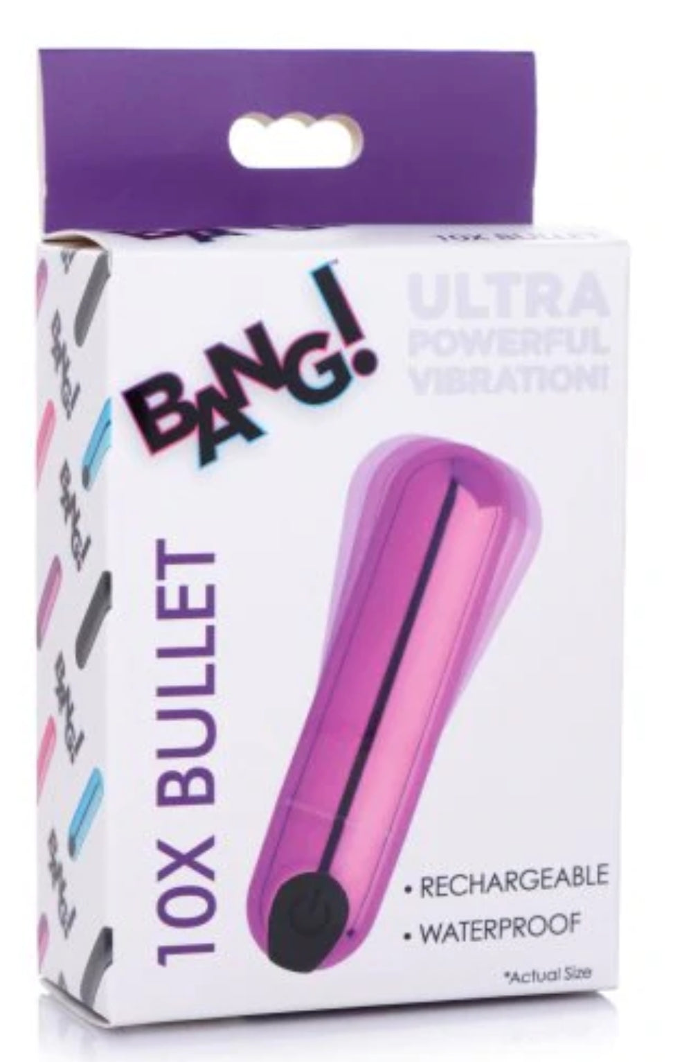Bang! 10X Rechargeable Vibrating Metallic Bullet - Purple