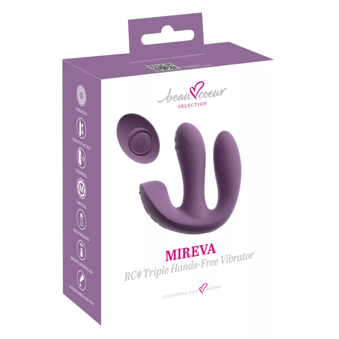Beau Coeur Mireva RC Triple Hands-free Vibrator