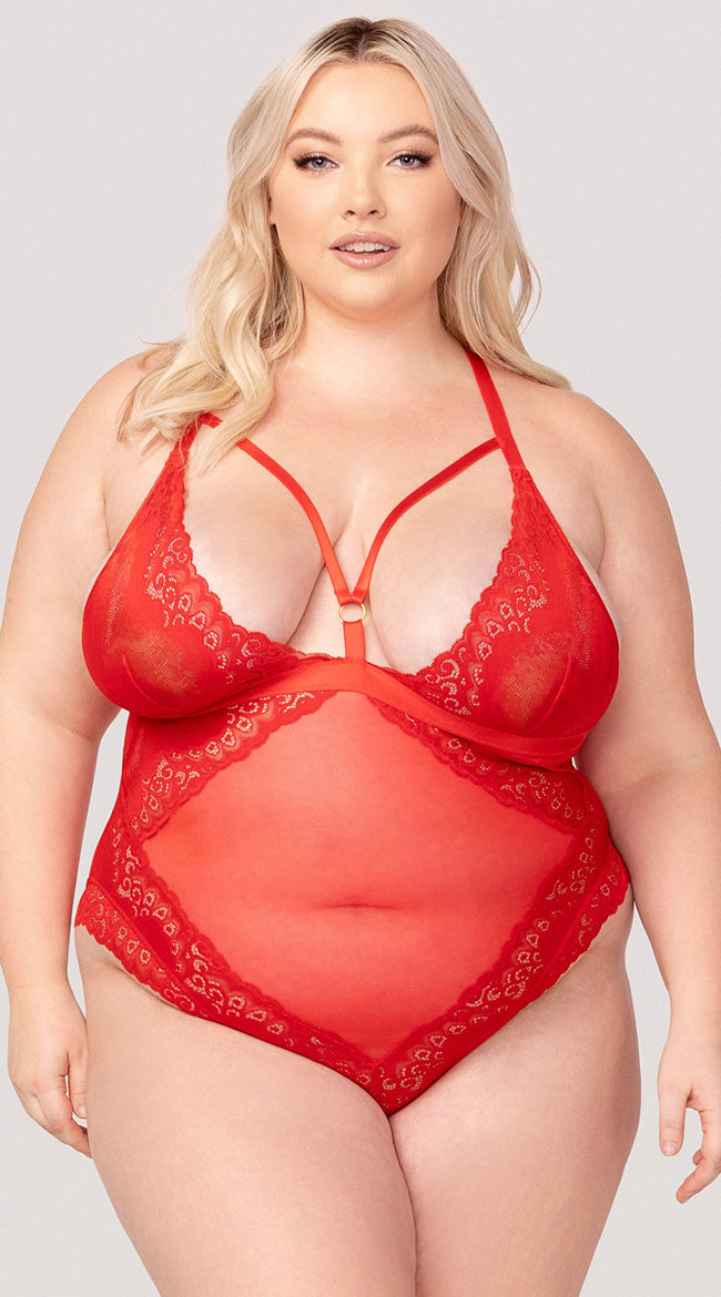 Yandy Red Mesh Teddy 3X/4X