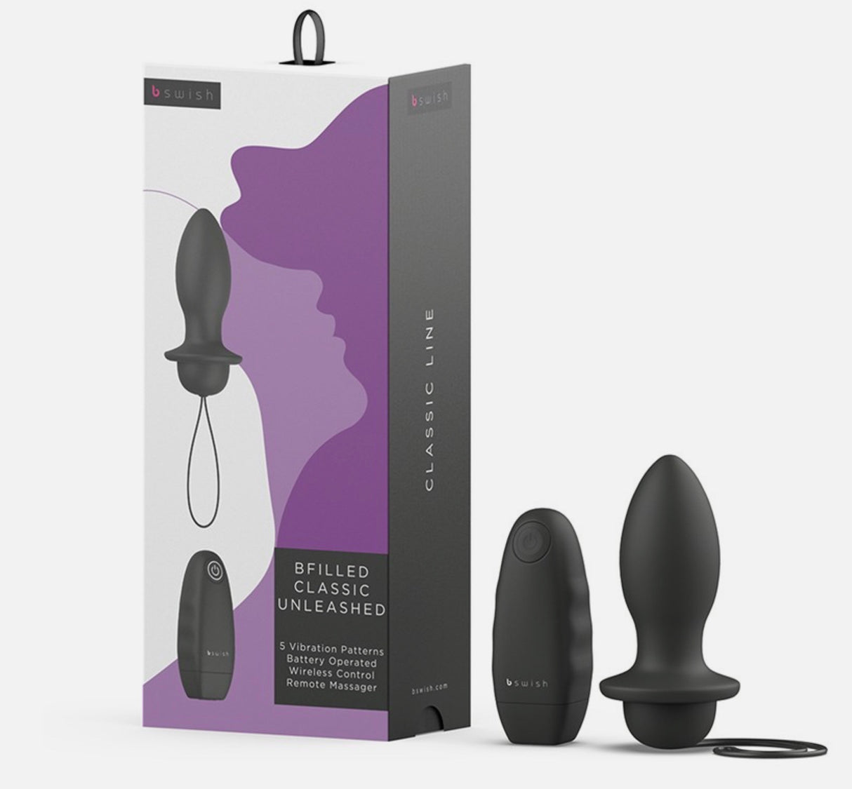 B Swish BFilled Classic Unleashed Black Vibrating Plug