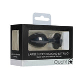 Ouch! Large lucky diamond butt plug black