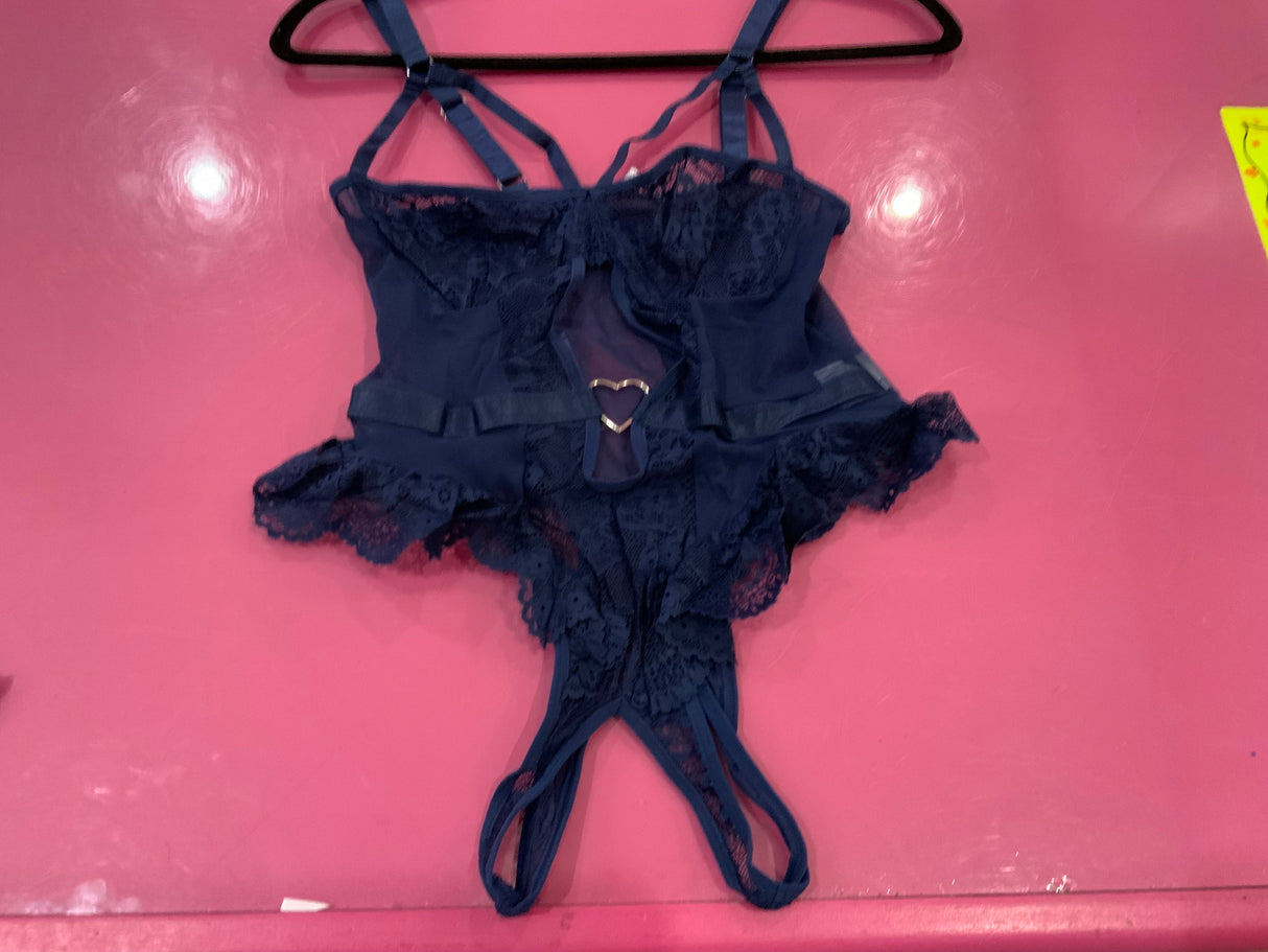 AvidLove Blue Teddy Open Crotch Heart Details Small