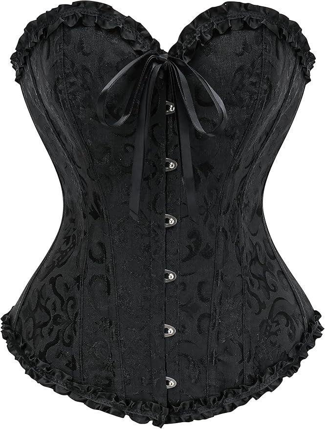 Black Lace Tie up Corset 2XL