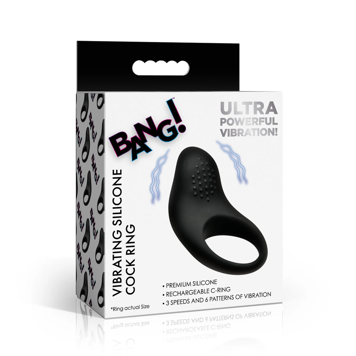 Bang Vibrating Silicone Cock Ring Black