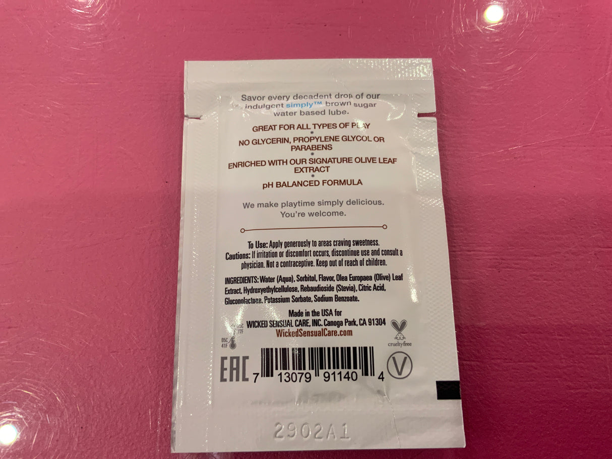 Wicked simply brown sugar flavoured lubricant