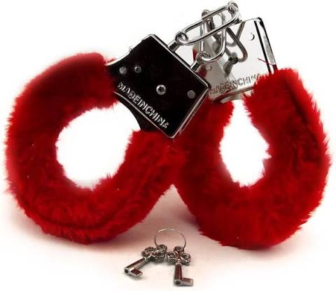 Red fluffy cuffs
