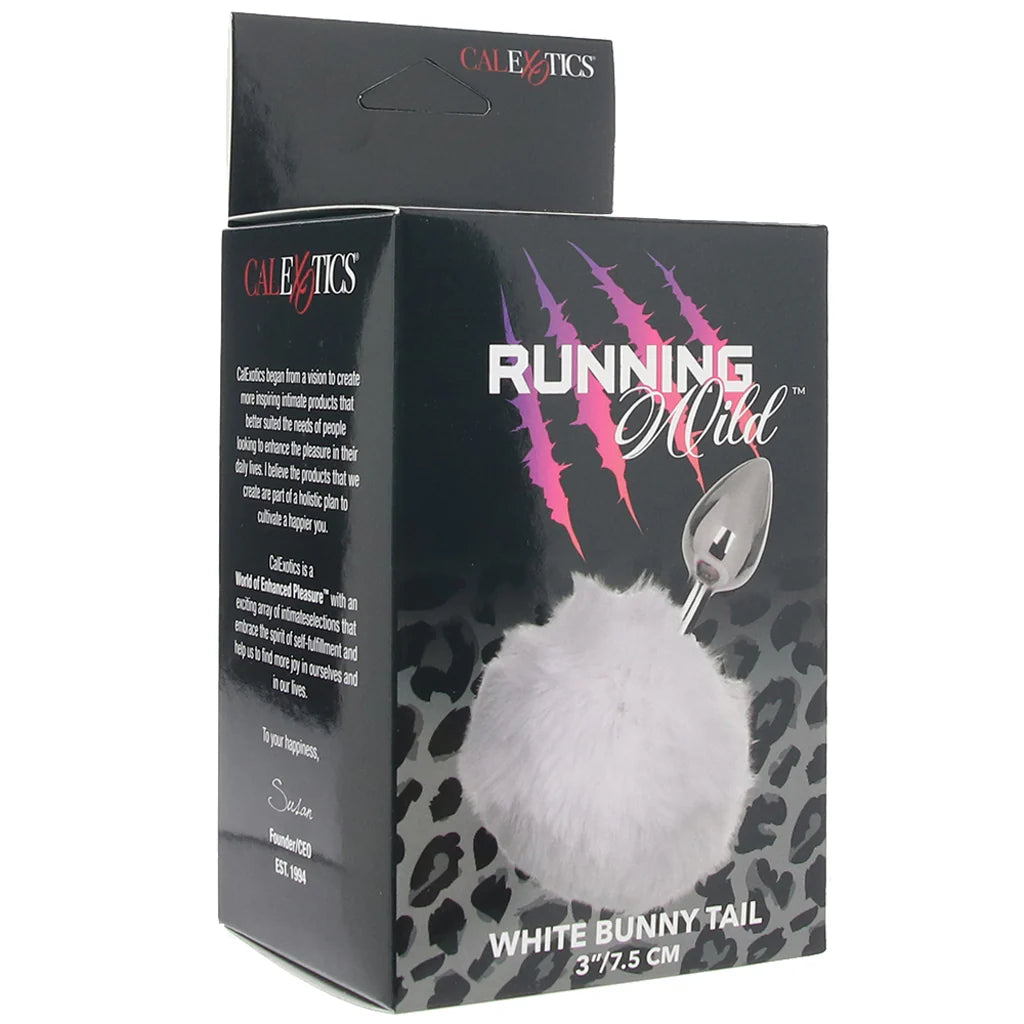 Running Wild White Bunny Tail Plug