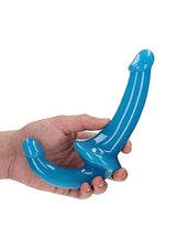 Shots RealRock 6" Strapless Strap On Glow in the Dark - Blue