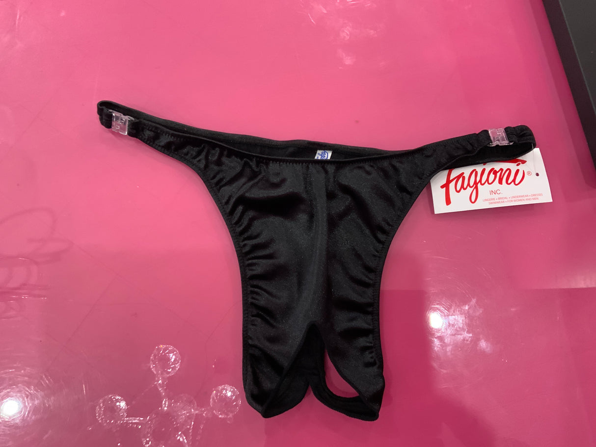 Plus Size Detachable Crotchless Panty black