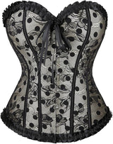 Sensual Boutique Lace and Polka Dot Corset M