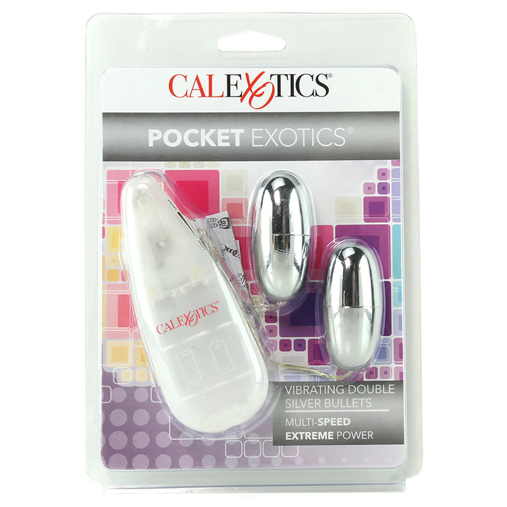 Calexotics Pocket Exotics Double Vibrating Silver Bullets