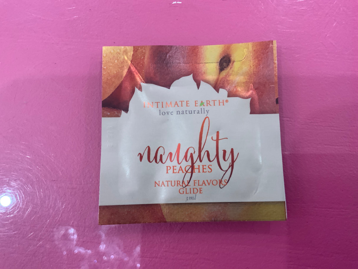 Intimate Earth Naughty Peaches Flavoured Glide 3ml packet