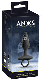 Anos Flexible Butt plug w/ Twisted Design + Vibration