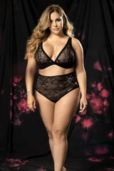 Mapale Black & Silver Print 2 pc Set 2x/3x