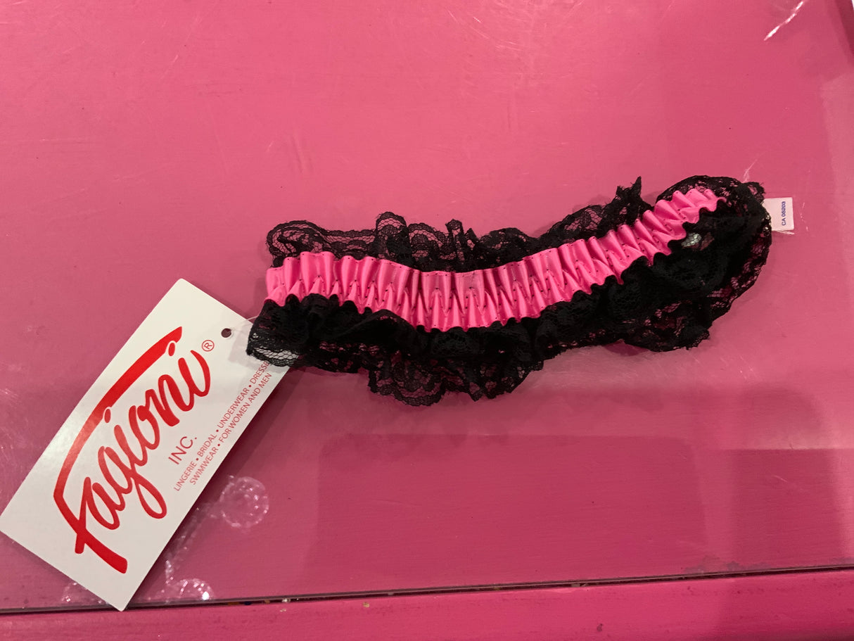 Black & Pink Garter o/s