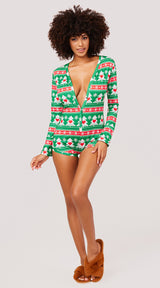 Yandy Mistletoe Romper Small