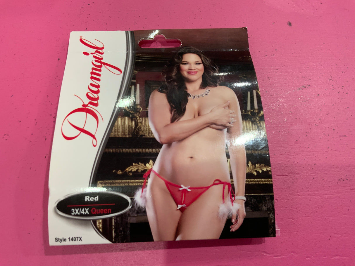 Dreamgirl Red Fishnet With Poms 3x/4x