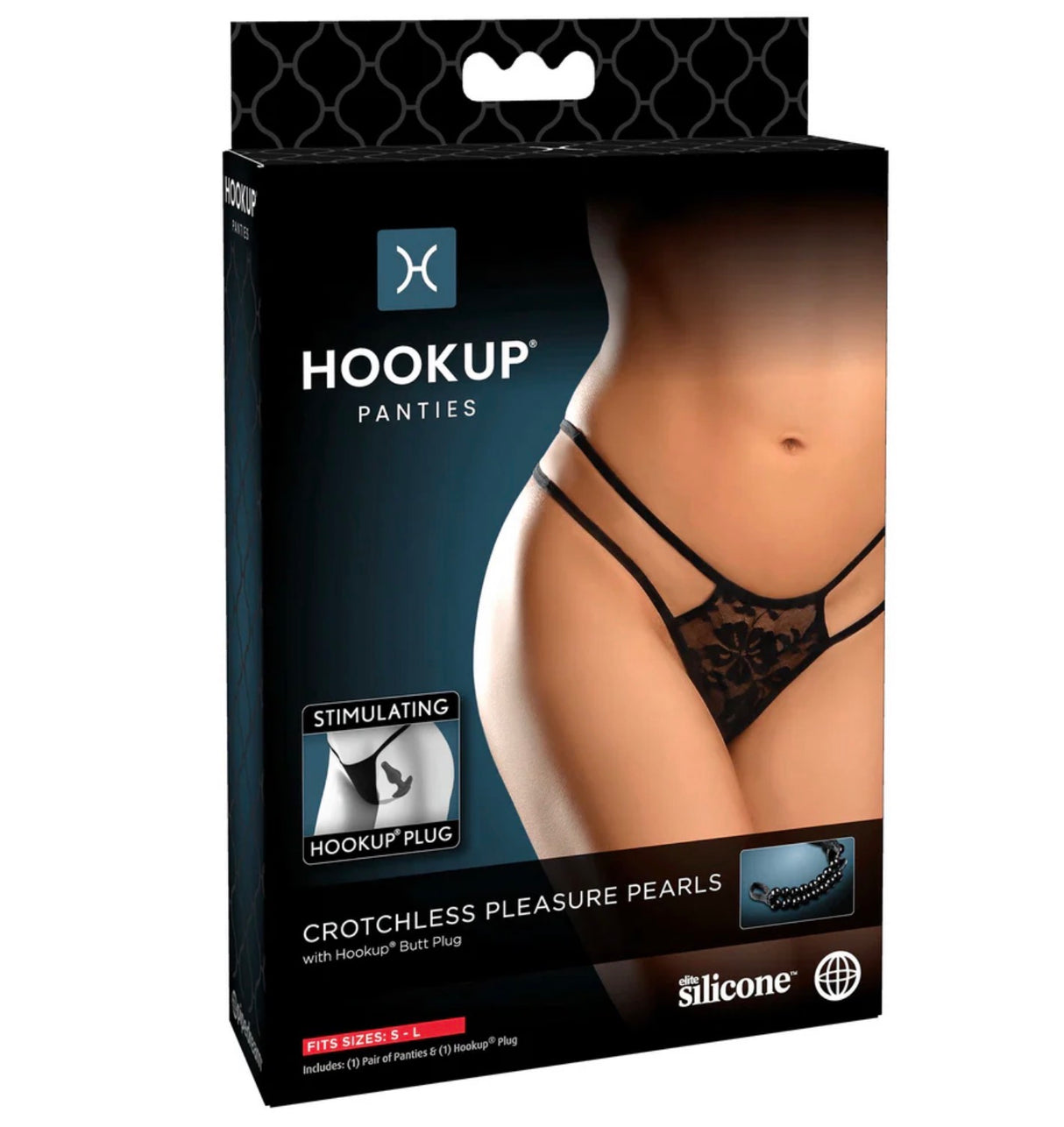 Hook up panties crotchless pleasure pearls S-L