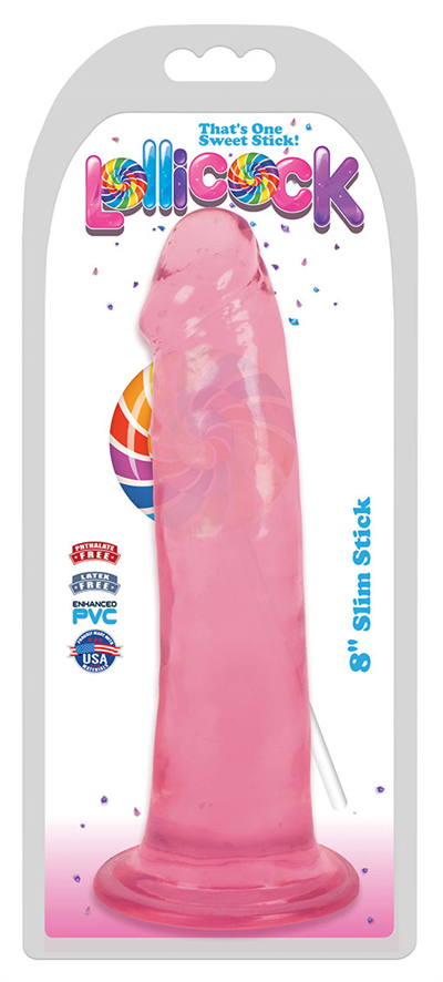 Lollicock 8” Slim Stick Dildo Purple
