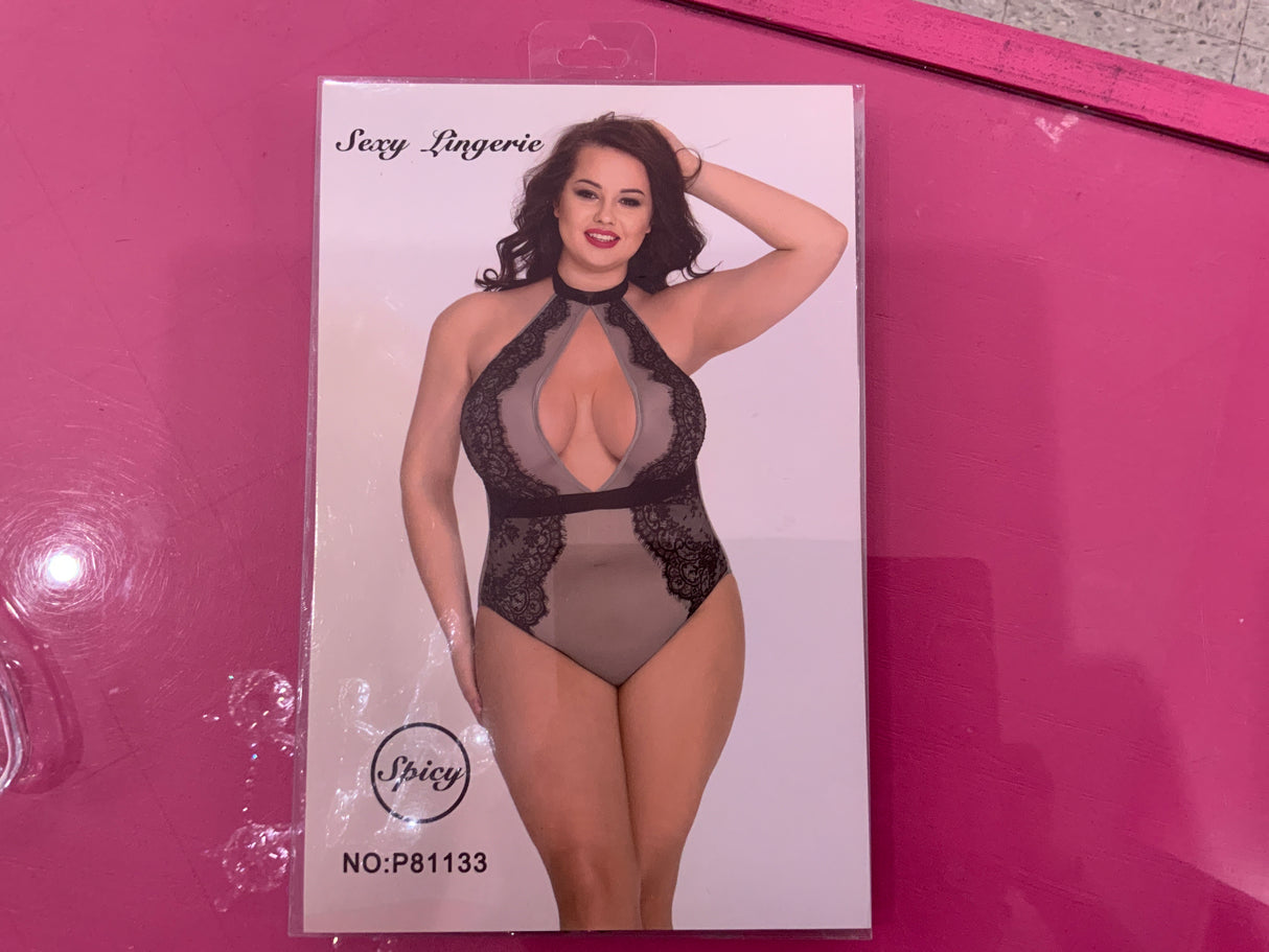 Spicy Queen Size Grey lace one piece