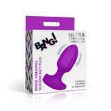 Bang Ribbed Vibrating Silicone Butt Plug Purple