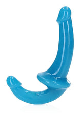 Shots RealRock 6" Strapless Strap On Glow in the Dark - Blue