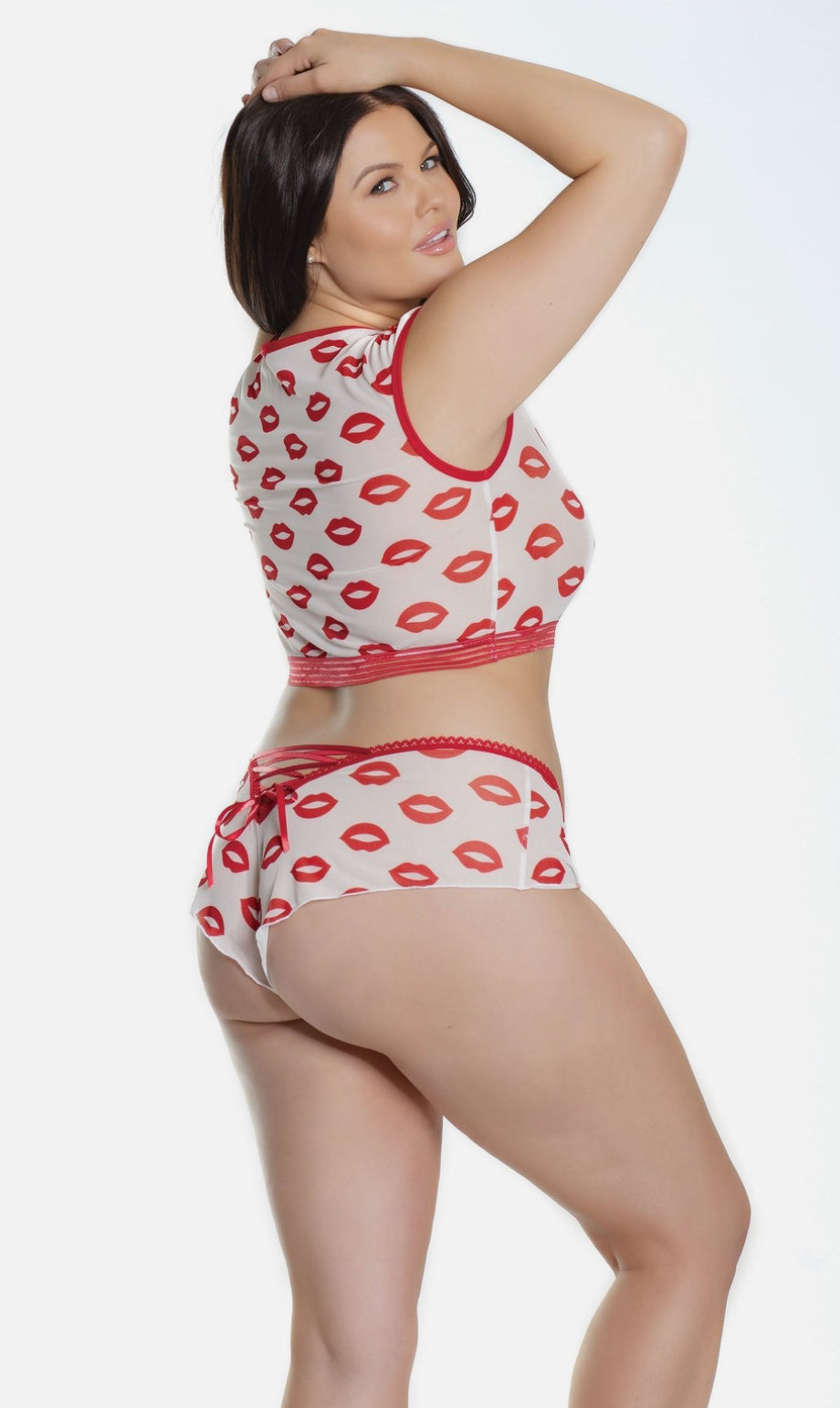 Coquette Lips 2 Piece Crop top + Booty shot set Queen Size