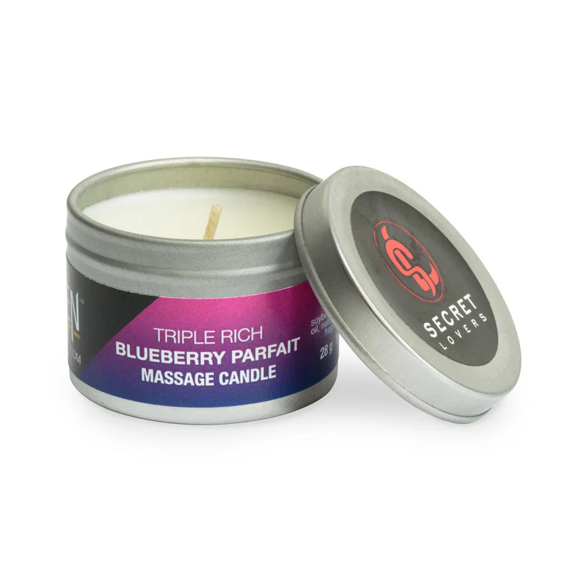 Secret Lovers Triple Rich Blueberry Parfait Edible Massage Candle 8oz