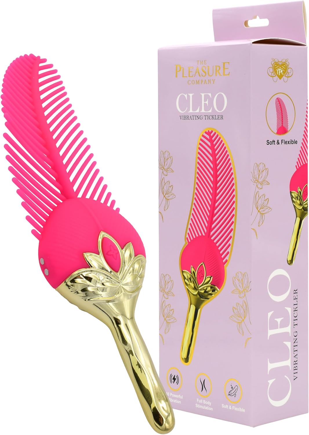 Cleo Vibrating Tickler Pink Feather