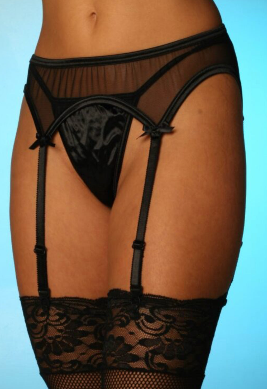 Sheer stretch mesh garter Q/S