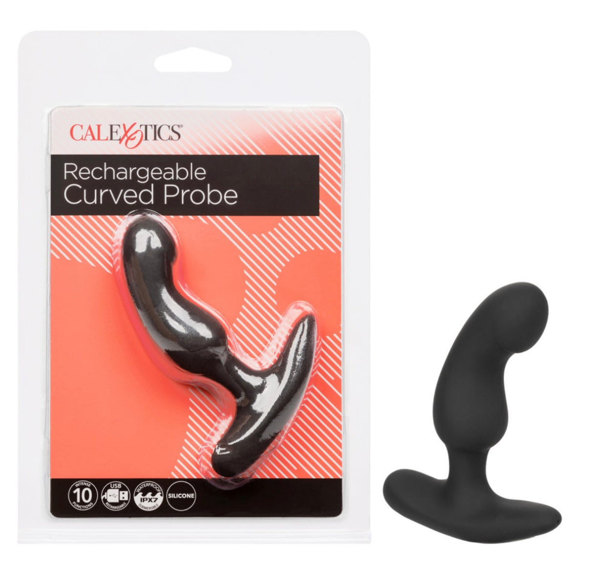 Rechargeable Curved Anal Probe Black