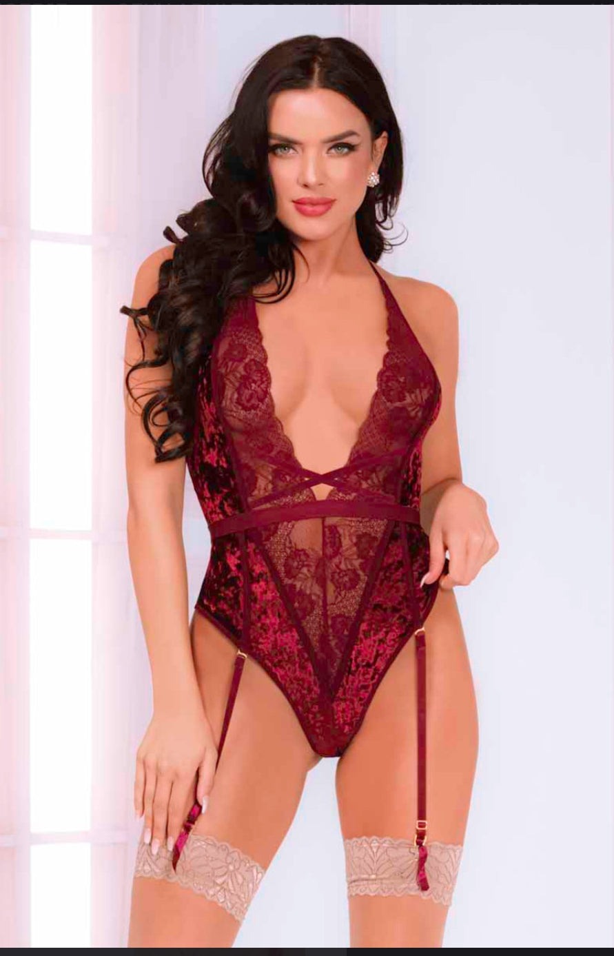 Seven til midnight Wine teddy 1X/2x