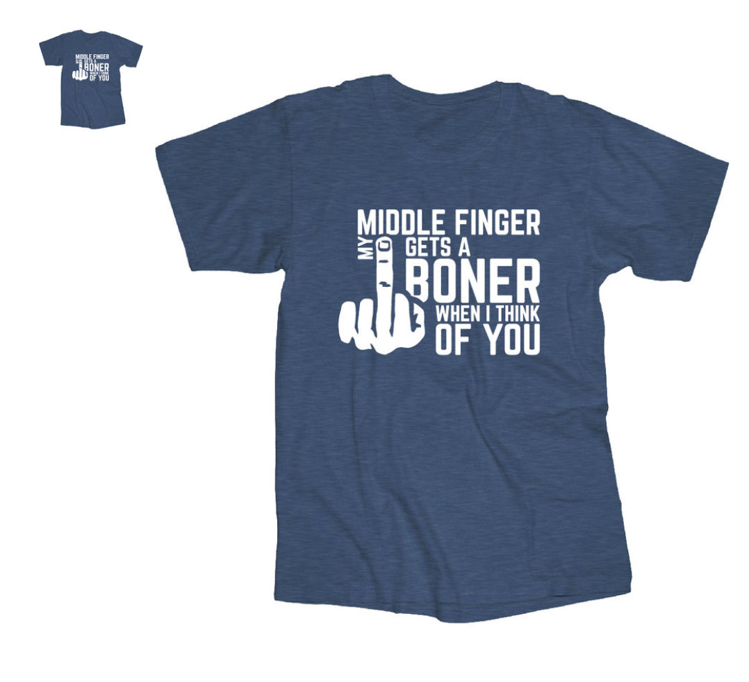 Middle Finger Boner T-Shirt Large