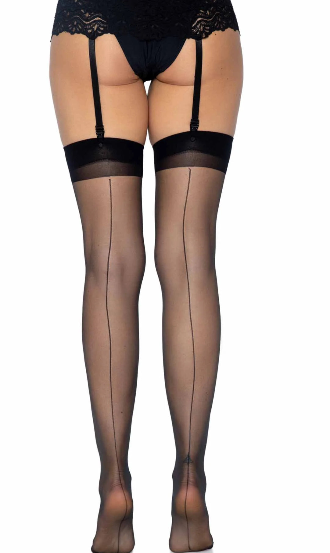 Legs avenue sheer black Backseam stockings q/s