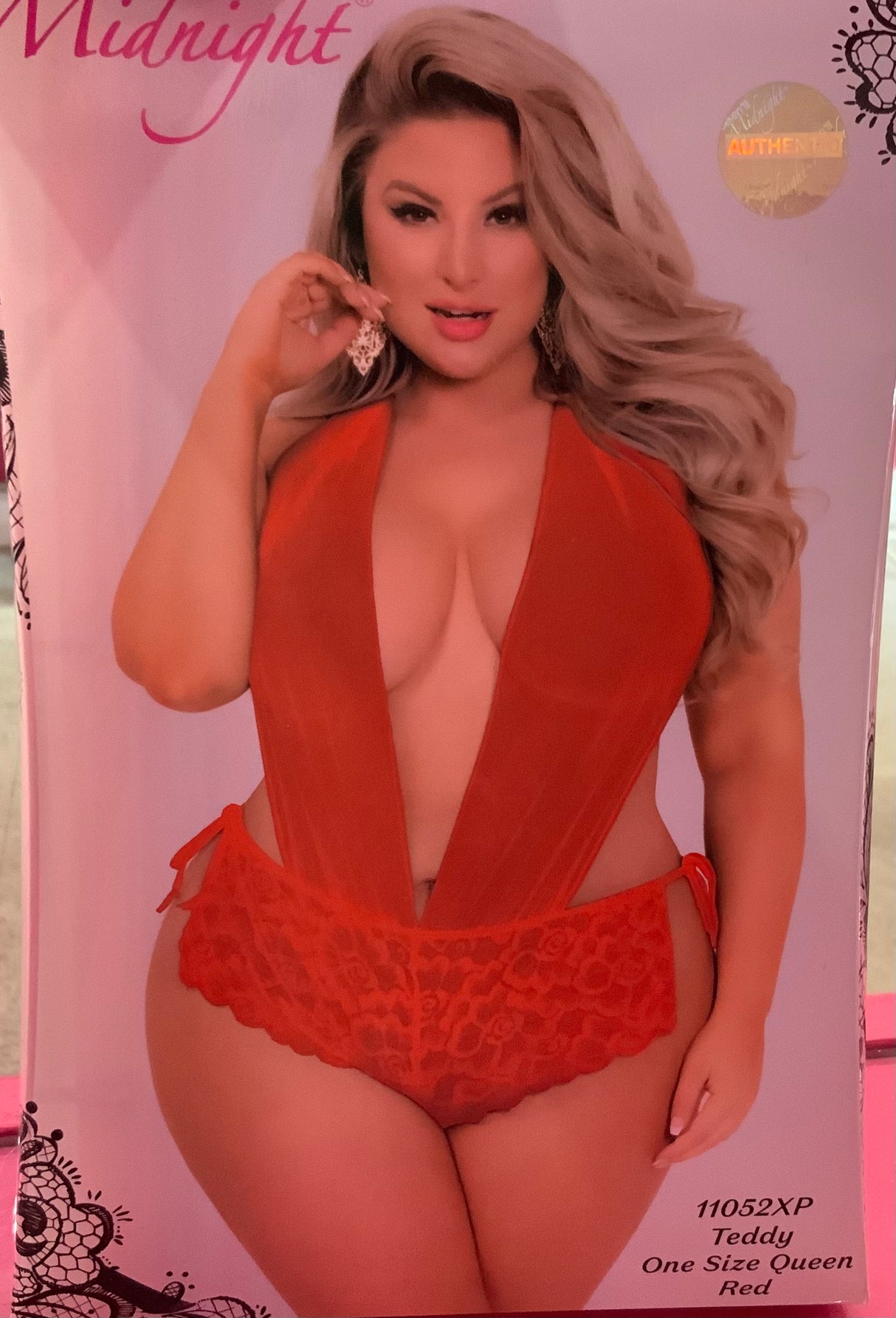 Seven til midnight red Lace tie up teddy