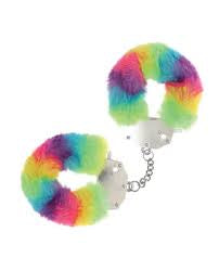 OUCH Classic Fluffy Handcuffs RAINBOW