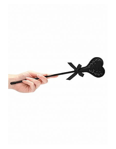 Ouch Black Heart with Ribbon Paddle Small