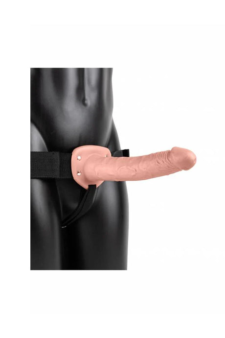 RealRock Vibrating Hollow Strap-on 10” -Flesh