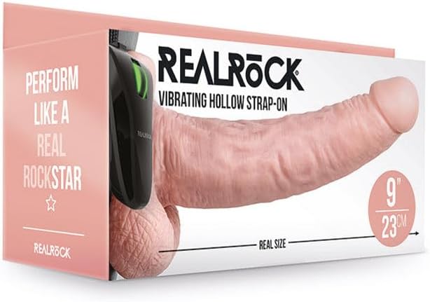 RealRock Vibrating Hollow Strap-on 9” - Flesh