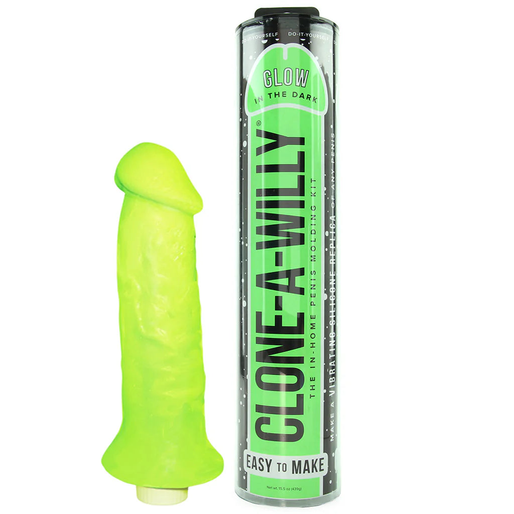 Glow-A-Willy Green Vibrating Glow in the dark Penis Mold