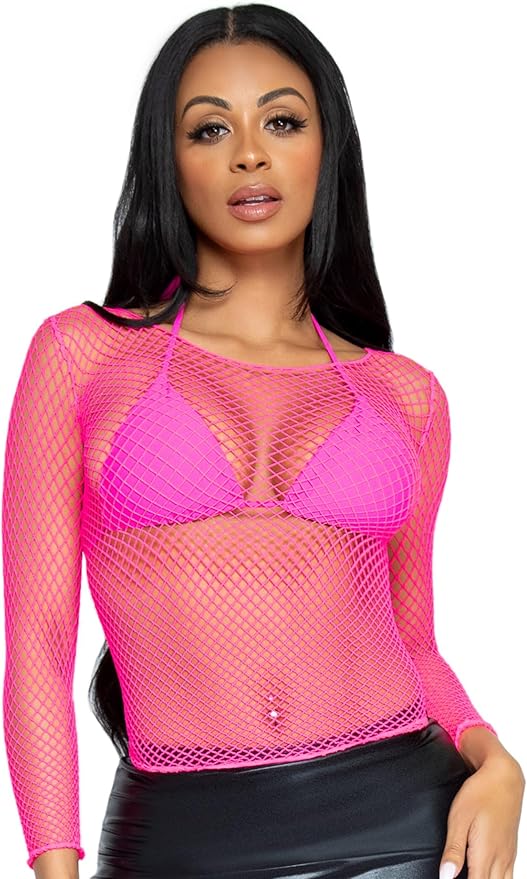 Leg Avenue Pink Spandex Long Sleeve O/S