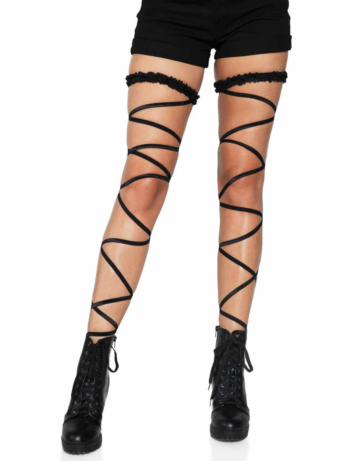 Leg Avenue Leg Garter Wrap set black o/s
