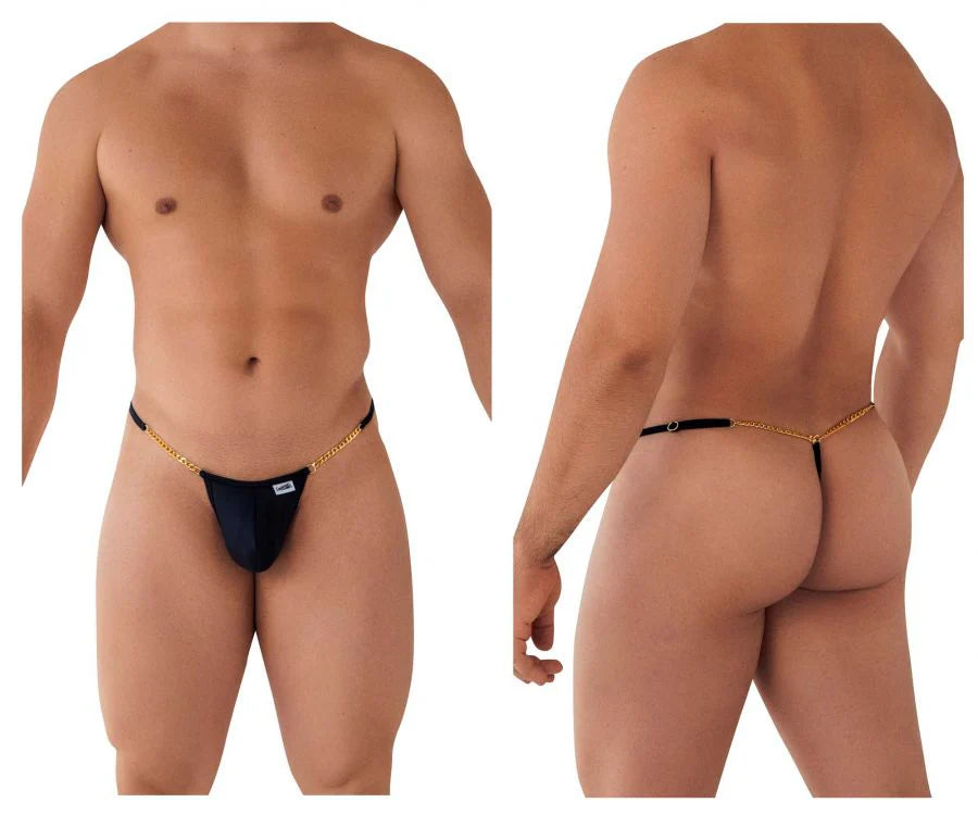 CandyMan Black Chain Thong L/XL
