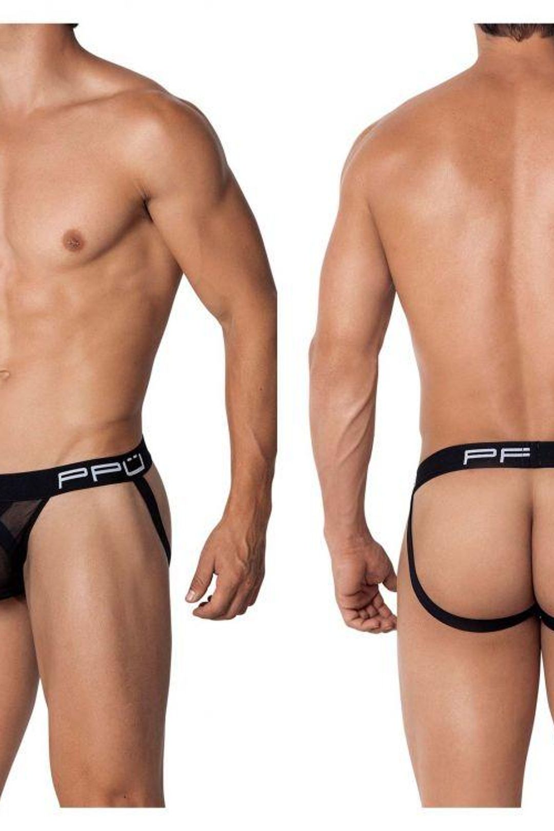 PPU Black Mesh Thong xLarge