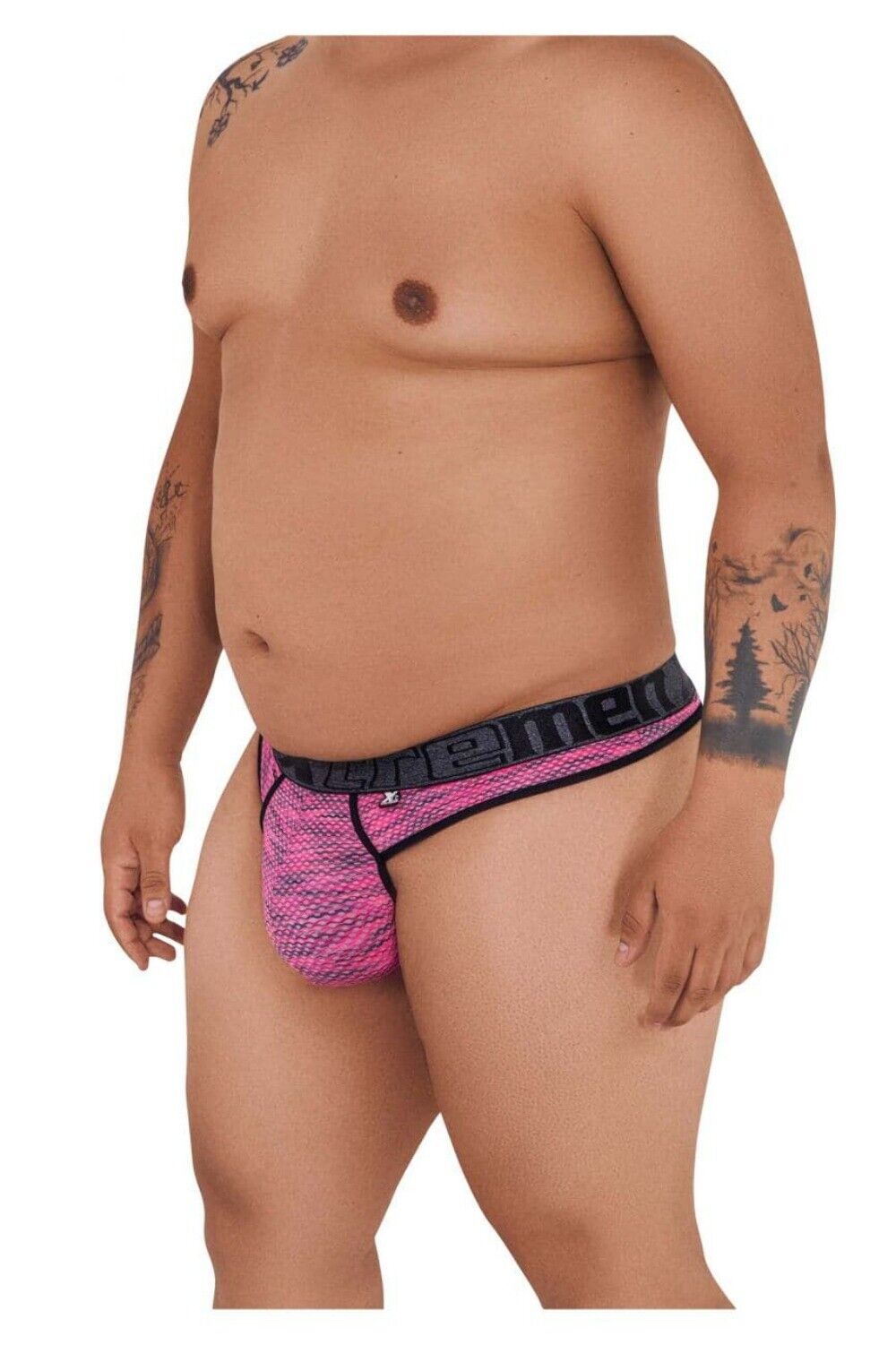 Xtremen pink pattern Mens thong 2X/3X