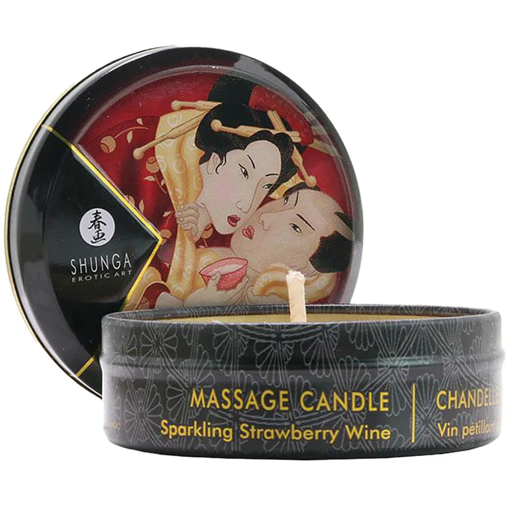 Shunga Romance Strawberry Wine Mini Massage Candle 1oz