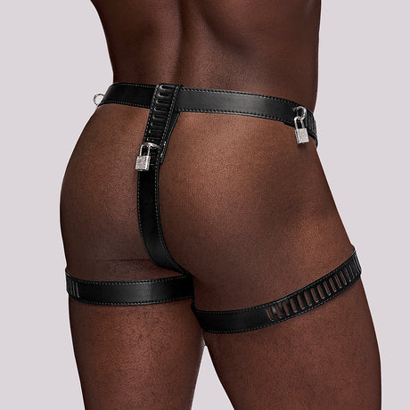 Male Power Scorpio PU Leather Chastity Underwear