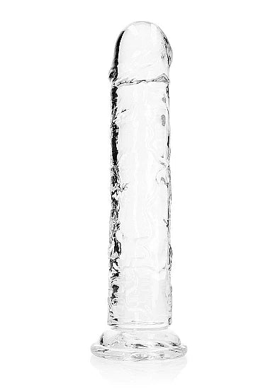 Straight Realistic Dildo with Suction Cup - 11 '' / 28 cm Transparent